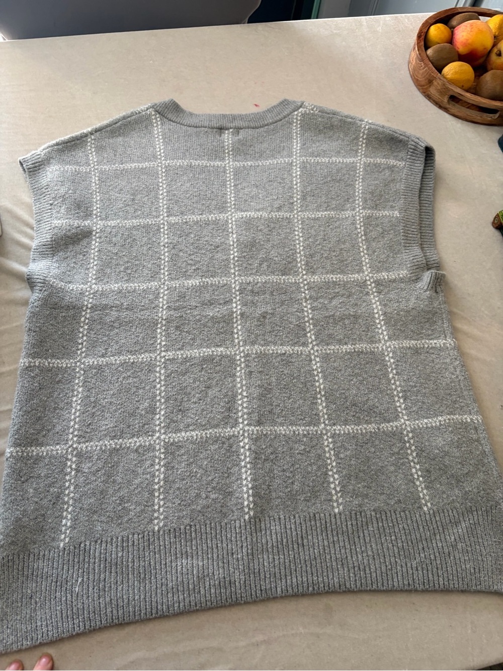 a new day Gray Windowpane V-Neck Sweater Vest - Picture 6 of 6